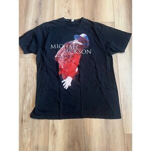 Michael Jackson Graphic T-Shirt Men's XL Black Pop Music King of Pop Short Sleev